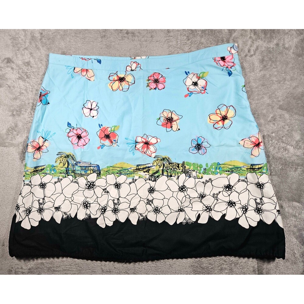Women's Y2K George Blue Floral Skirt Sz 18w